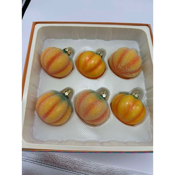 18 VTG Autumn Heirlooms Glass Pumpkin Ornaments in Box *PLEASE READ Discription* - Picture 5 of 11